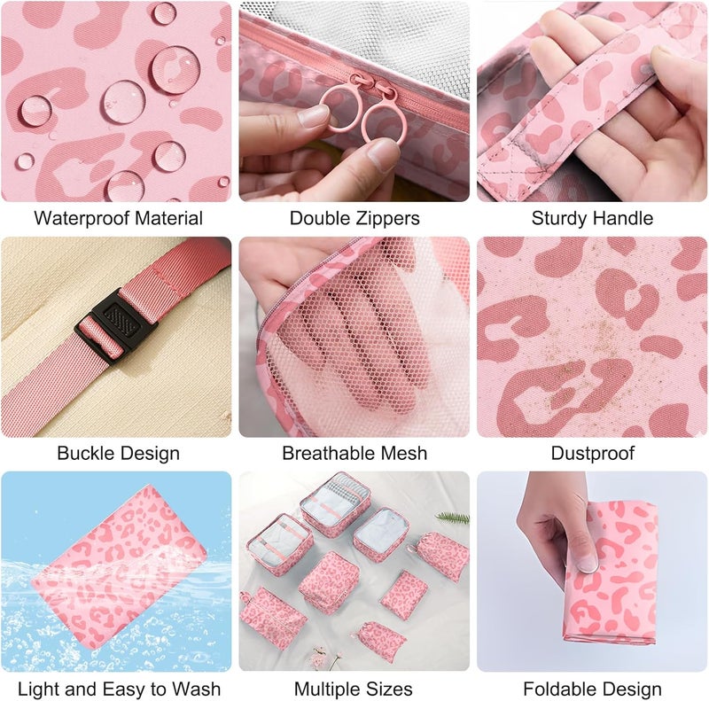 YEEYAA Packing Cubes for Travel - 8 Set Luggage Organizer Bags for Family, Mesh Breathable Packing Cubes for Suitcases Durable Travel Essentials Bags Set - Image 5
